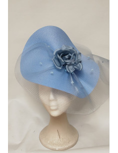Customized woman hats in light blue and black - Wedding hats for women - 1