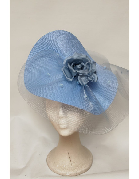 Customized woman hats in light blue and black - Wedding hats for women - 1
