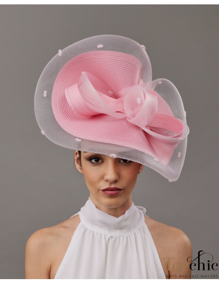 Light Pink Royal Ascot fascinator. - Wedding hats for women - 1 Light Pink Royal Ascot fascinator. - Wedding hats for women - 1