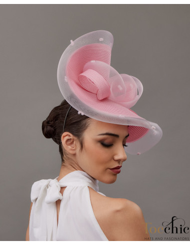Light Pink Royal Ascot fascinator. - Wedding hats for women - 3