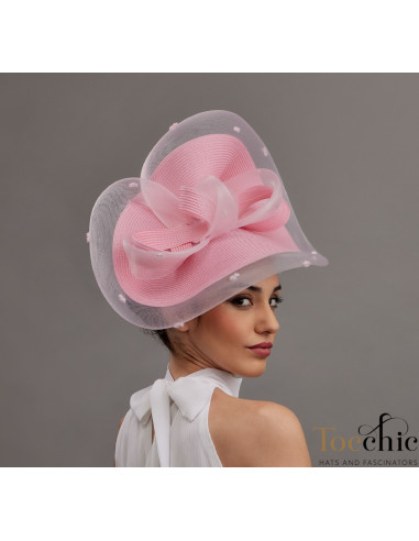 Light Pink Royal Ascot fascinator. - Wedding hats for women - 4
