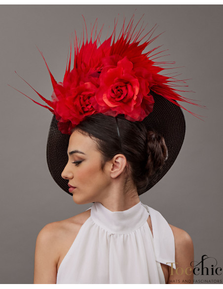 Black and Red Kentucky derby hat for women - Wedding hats for women - 2 Black and Red Kentucky derby hat for women - Wedding hats for women - 2