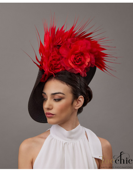 Black and Red Kentucky derby hat for women - Wedding hats for women - 3 Black and Red Kentucky derby hat for women - Wedding hats for women - 3