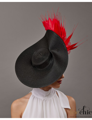 Black and Red Kentucky derby hat for women - Wedding hats for women - 4