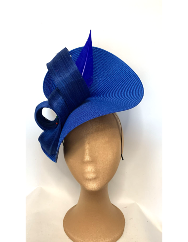 Customized woman hat in royal blue - Wedding hats for women - 1