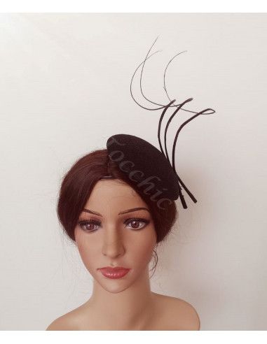 Tocado negro pequeño boda de noche - Pamelas y Tocados para madrinas - 4