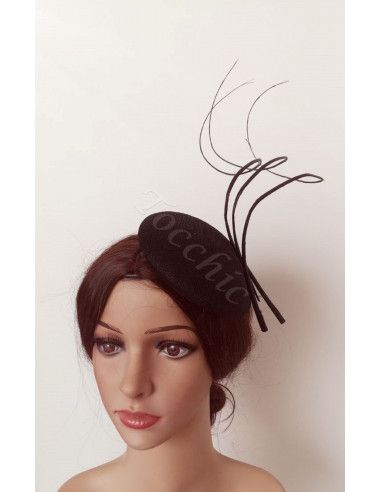 Woman fascinator hat for wedding black - Wedding hats for women - 5
