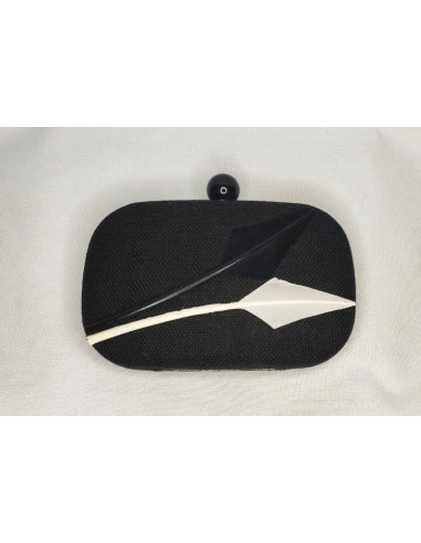 Bolso clutch invitada de boda negro con plumas - Bolsos de fiesta - 1