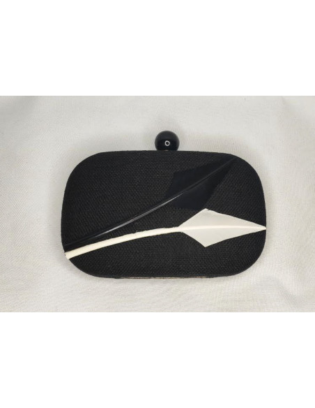 Bolso clutch invitada de boda negro con plumas - Bolsos de fiesta - 1