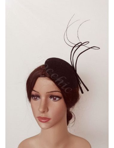 Woman fascinator hat for wedding black - Wedding hats for women - 6