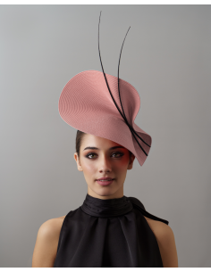 Tocado rosa nude y negro - Sombreros y Tocados para bodas de mañana - 1 2