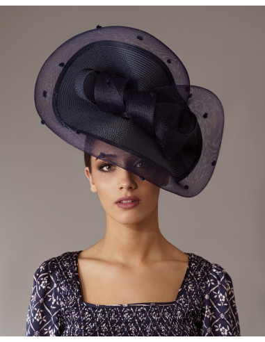 Dark blue Royal Ascot fascinator for woman - Wedding hats for women - 6