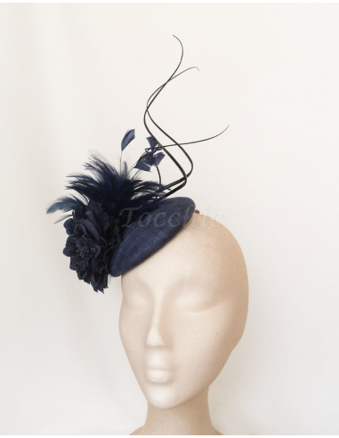 Woman feathers derby fascinator hat blue - Wedding hats for women - 5