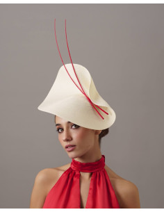 Ivory and Red Royal Ascot hat woman - Bridal Hats & Fascinators - 1