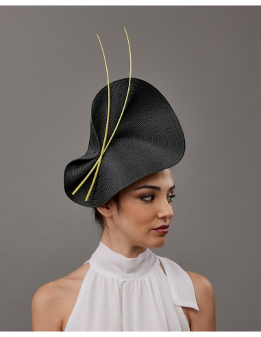 Black and yellow fascinator - Wedding hats for women - 2