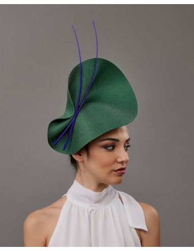 Tocado verde botella y azul añil para invitada boda - Tienda - 4