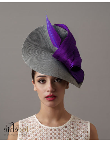 Grey and purple Lady Royal Ascot hat - Wedding hats for women - 4