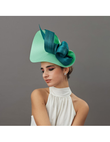 Woman teal wedding fascinator hat - Wedding hats for women - 4
