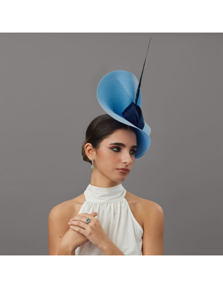 Kentucky derby hat navy and sky blue - Wedding hats for women - 5 Kentucky derby hat navy and sky blue - Wedding hats for women - 5
