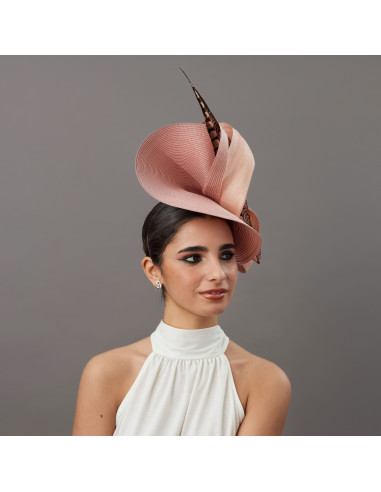 Ladies large fascinator nude - Wedding hats for women - 3