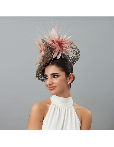 Nude Pink Royal Ascot hat - Wedding hats for women - 2