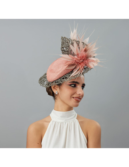 Nude Pink Royal Ascot hat - Wedding hats for women - 3 Nude Pink Royal Ascot hat - Wedding hats for women - 3