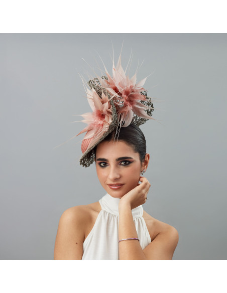 Nude Pink Royal Ascot hat - Wedding hats for women - 1