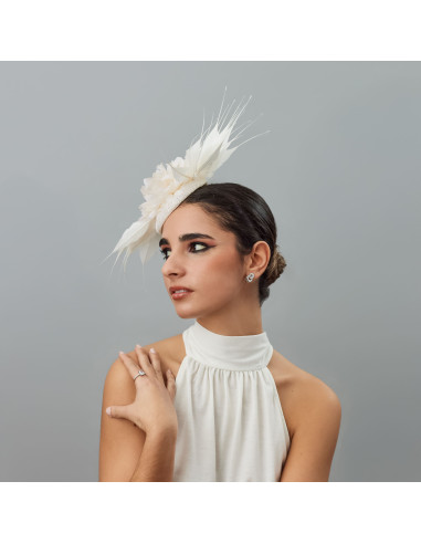 Bride Ivory feathers fascinator hat - Wedding hats for women - 3