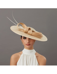 Elegant Cream Royal Ascot hat - Wedding hats for women - 1