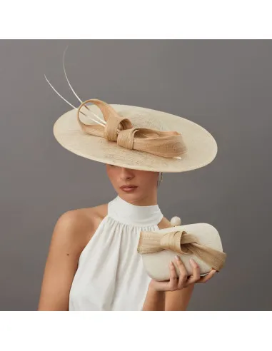 Elegant Cream Royal Ascot hat - Wedding hats for women - 2
