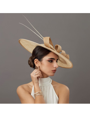 Elegant Cream Royal Ascot hat - Wedding hats for women - 3