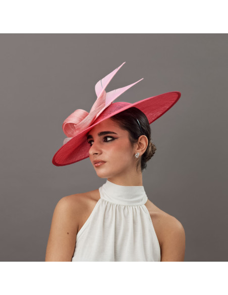Elegant Kentucky derby hat pink with feathers - Wedding hats for women - 2 Elegant Kentucky derby hat pink with feathers - Wedding hats for women - 2