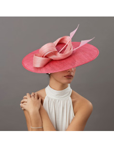 Elegant Kentucky derby hat pink with feathers - Wedding hats for women - 3