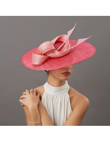 Elegant Kentucky derby hat pink with feathers - Wedding hats for women - 3