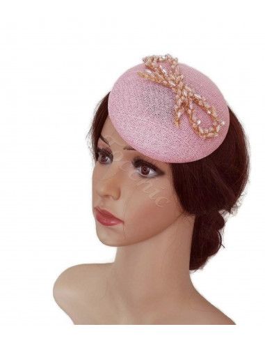 Pale Pink pillbox hat for women - Wedding hats for women - 8