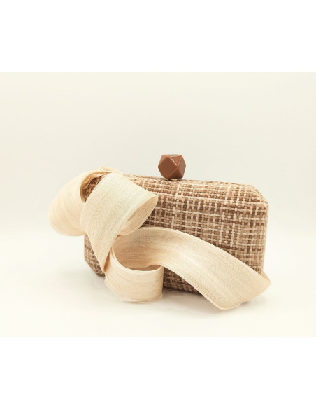 Beige neutral clutch for weddings and races - Clutch bags - 4