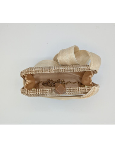 Bolso clutch beige con lazada - Bolsos de fiesta - 7