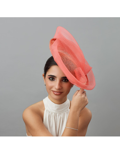 Pamela madrina de boda coral - Pamelas y Tocados para madrinas - 1