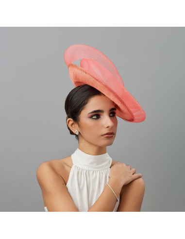 Coral wedding hat for woman - Wedding hats for women - 2