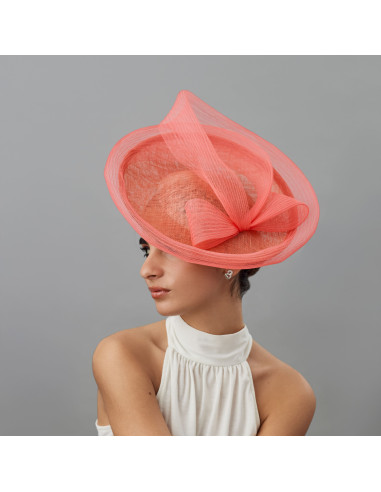 Pamela madrina de boda coral - Pamelas y Tocados para madrinas - 3