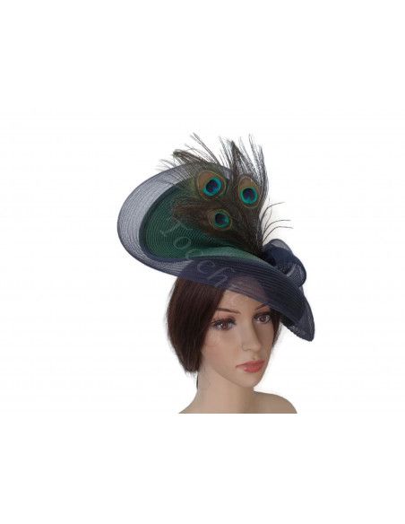 Green wedding hat with feathers - Wedding hats for women - 6