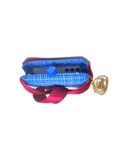 Espectacular bolso de mano para boda azul añil y rosa - Bolsos de fiesta - 3