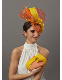 Clutch invitada boda naranja y amarillo - Bolsos de fiesta - 1 2
