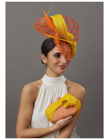 Clutch invitada boda naranja y amarillo - Bolsos de fiesta - 2