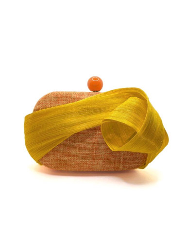 Clutch invitada boda naranja y amarillo - Bolsos de fiesta - 3