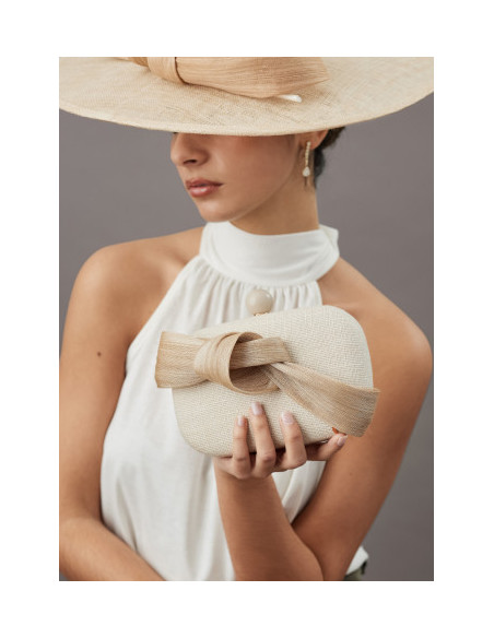 Elegante bolso de mano beige para madrina de boda - Tienda - 1