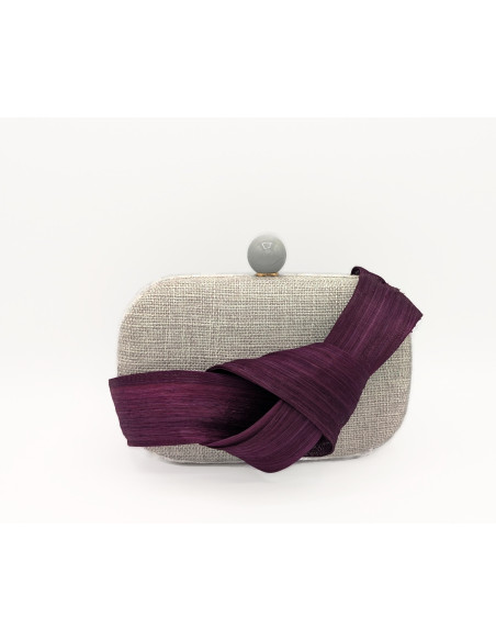 Bolso de mano gris y berenjena para invitadas a bodas - Bolsos de fiesta - 2 Bolso de mano gris y berenjena para invitadas a bodas - Bolsos de fiesta - 2