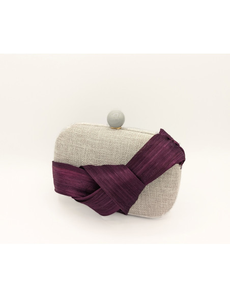 Bolso de mano gris y berenjena para invitadas a bodas - Bolsos de fiesta - 3 Bolso de mano gris y berenjena para invitadas a bodas - Bolsos de fiesta - 3