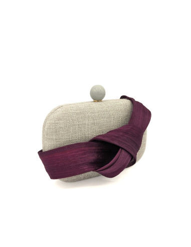 Elegant handBag Weddings guest grey and dark purple - Clutch bags - 4