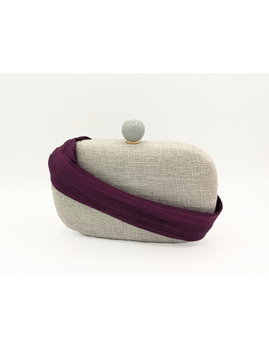 Elegant handBag Weddings guest grey and dark purple - Clutch bags - 5
